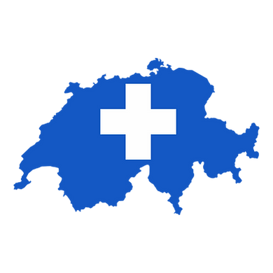 Illustration de la Suisse en bleu